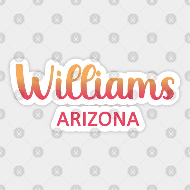 Arizona Williams map arizona state usa arizona tourism Williams tourism Sticker by BoogieCreates